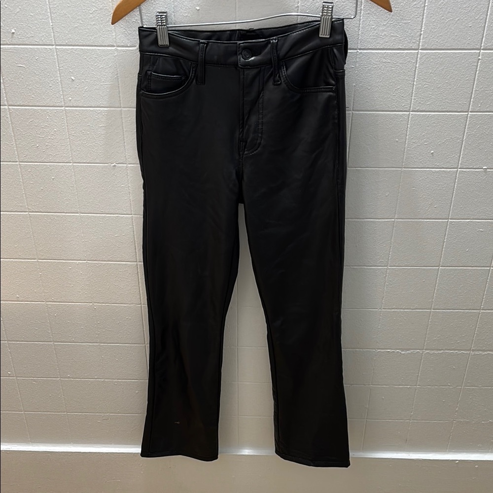 MOTHER Black Ankle Cropped Pants